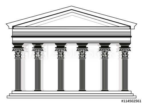 500x365 Romangreek Vector Pantheon Temple With Corinthian Columns High