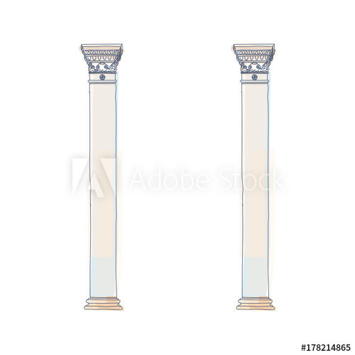 500x500 Stylized Greek Doodle Column Doric Ionic Corinthian Columns