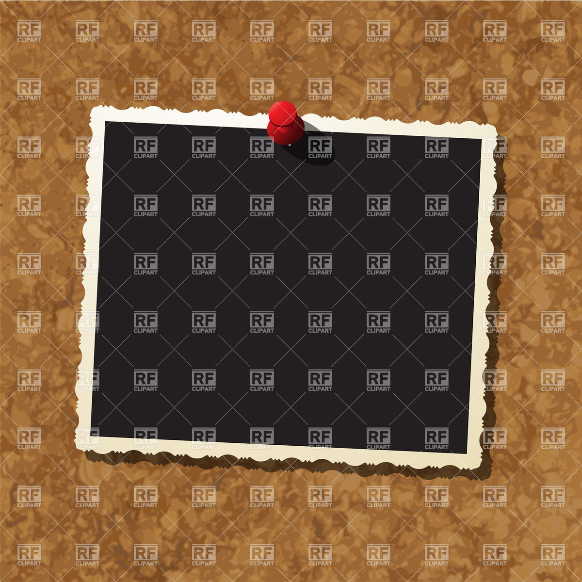 1200x1200 Empty Photo Frame On Cork Board Vector Image Of Borders And Frames