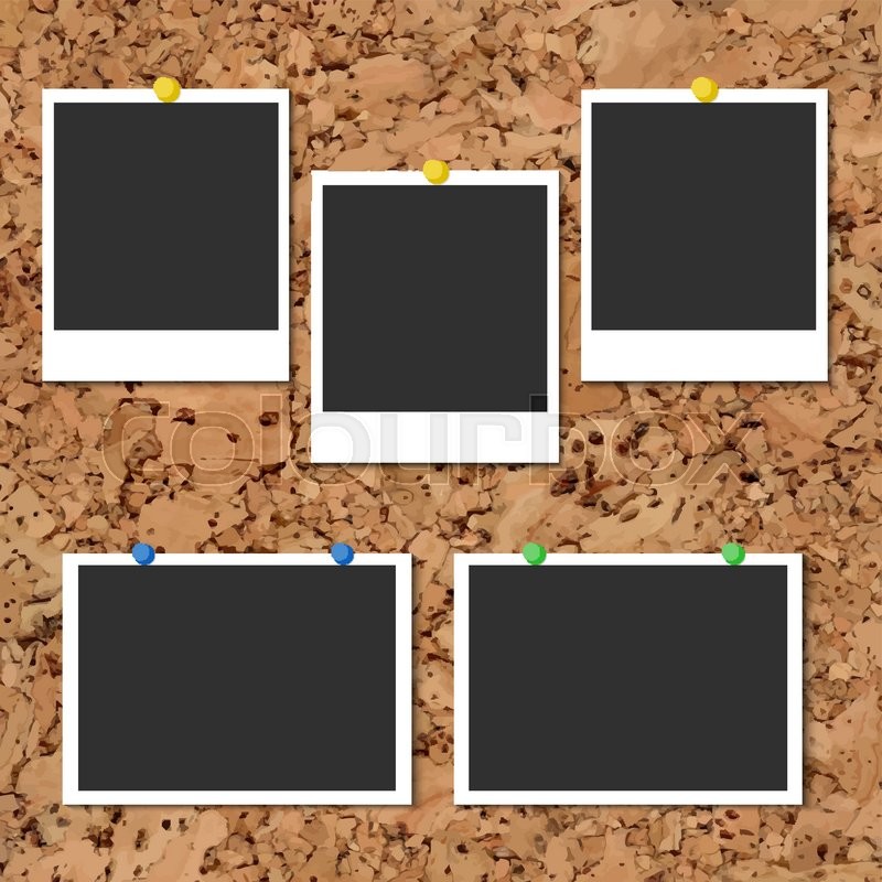800x800 Vector Cork Board With Five Blank Stock Vector Colourbox