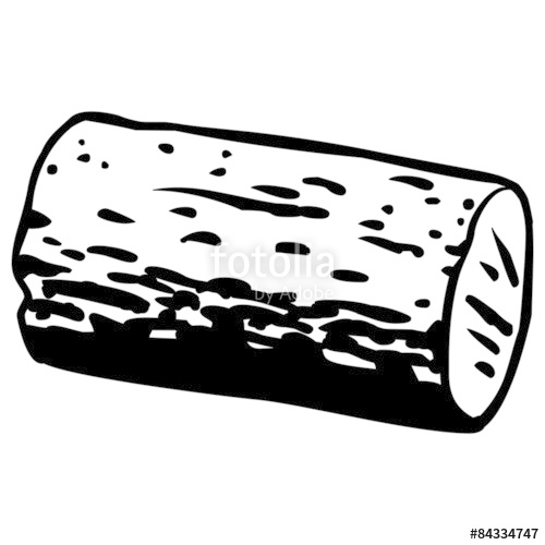 500x500 Cork, Hand Drawn, Vector, Black, White, Isolated Stock Image