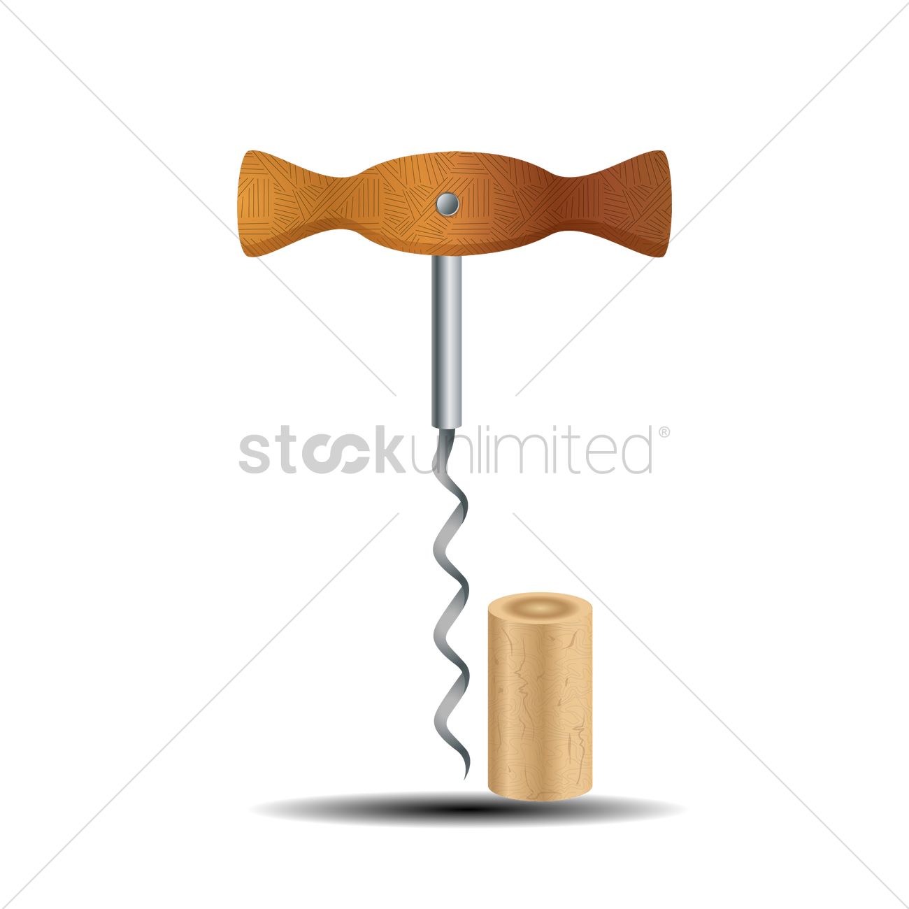 1300x1300 Corkscrew And Cork Vector Image