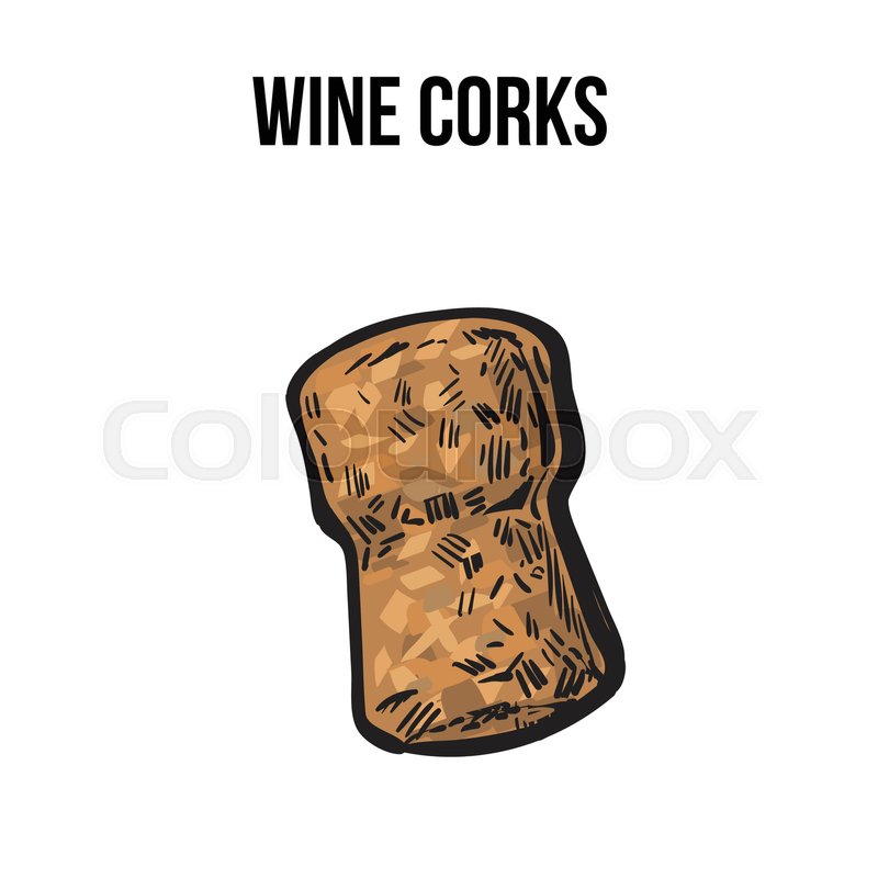 800x800 Traditional Wine Or Champagne Cork, Stock Vector Colourbox