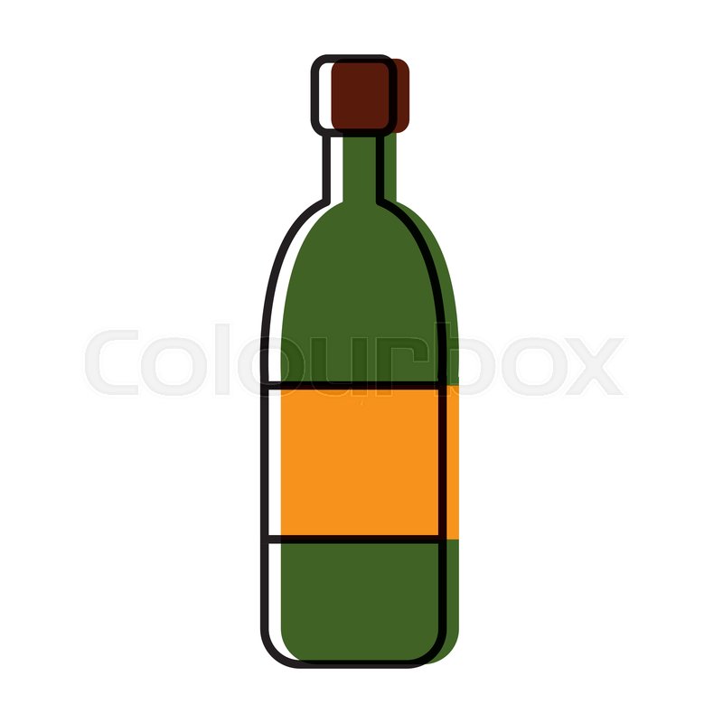 800x800 Wine Glass Bottle Drink Alcohol Cork Stock Vector Colourbox