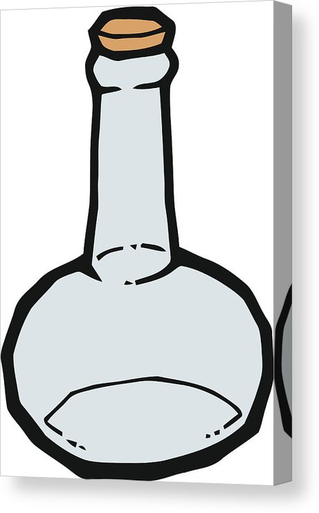 461x740 Blue Glass Bottle With Cork Vector Drawing Canvas Print Canvas