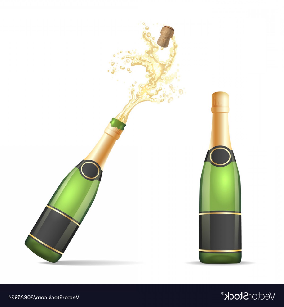 1200x1296 Champagne Bottle With Popping Cork Vector Catchsplace