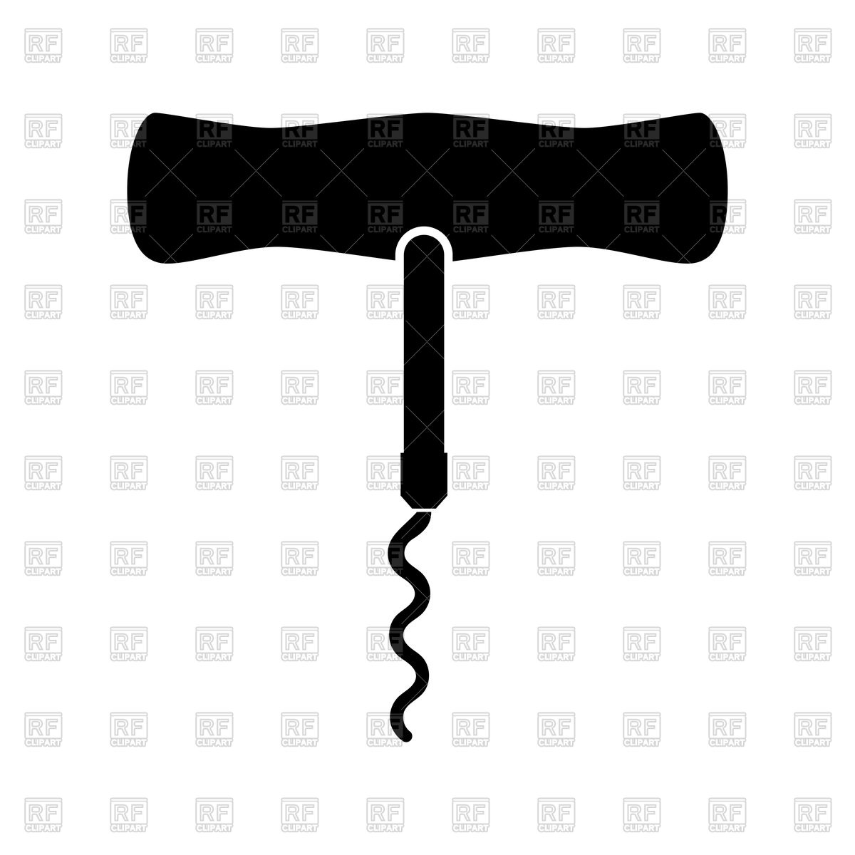 1200x1200 Silhouette Of Corkscrew Vector Image Of Objects