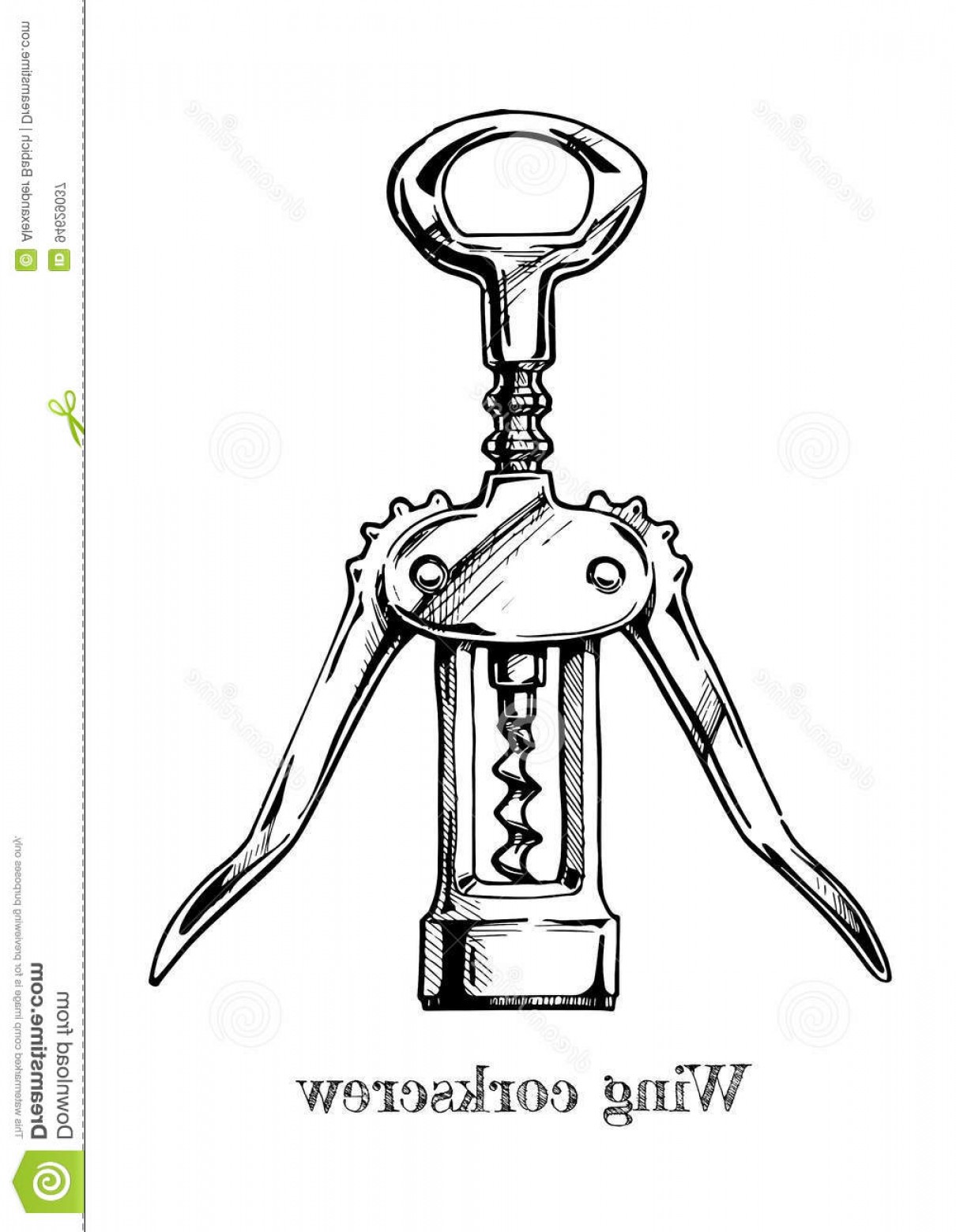 1210x1560 Cork Screw Vector Art Studiogrfx