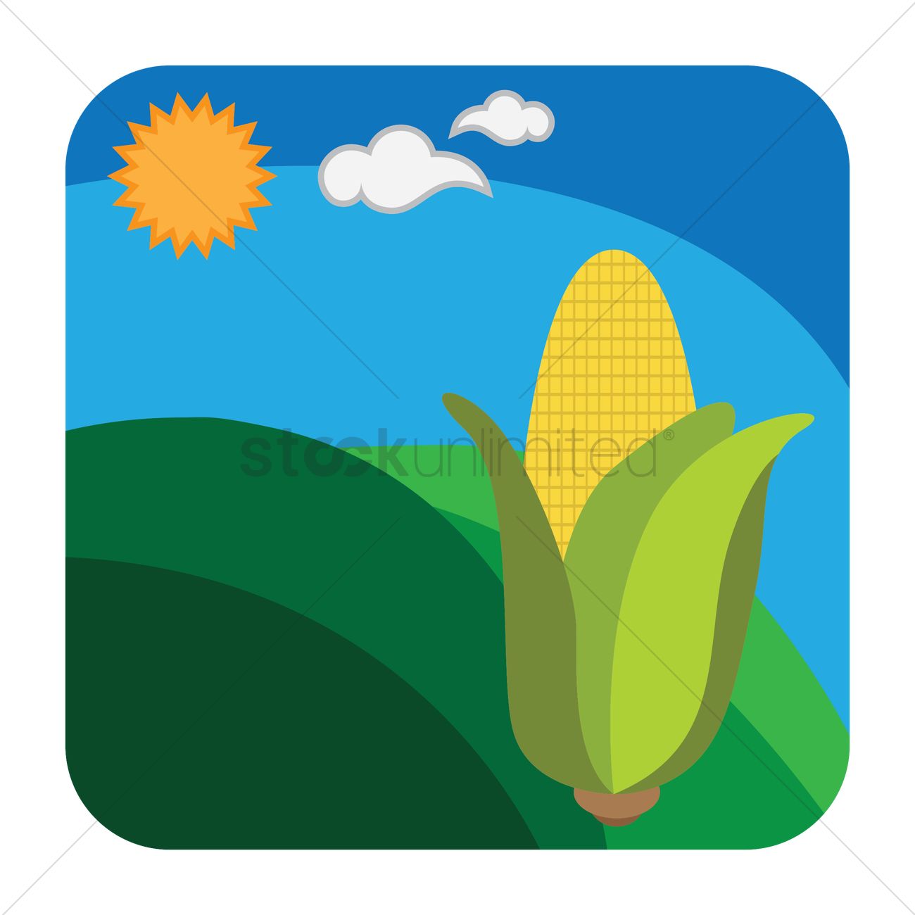 1300x1300 Corn Field Vector Image