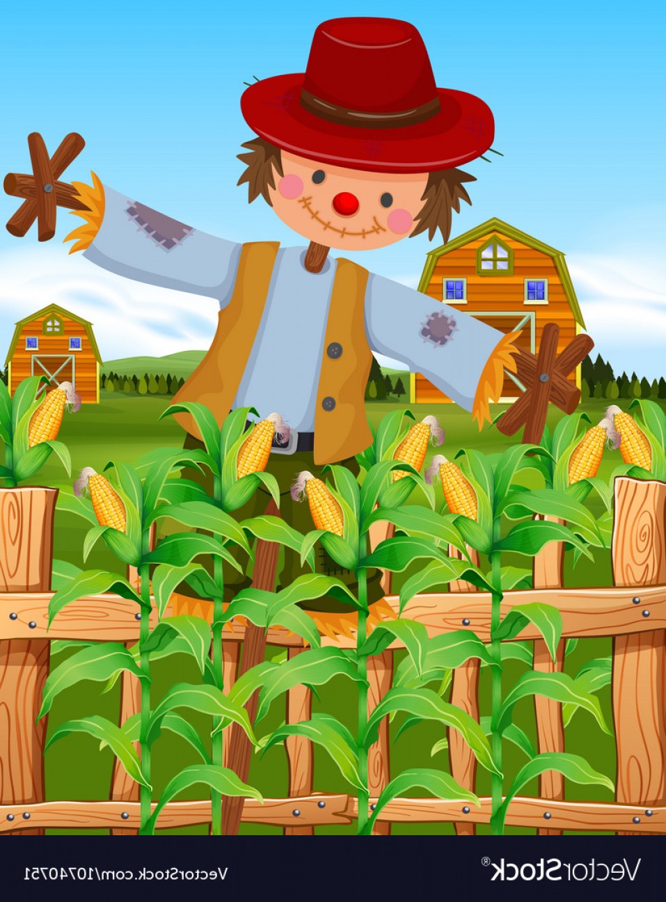 957x1296 Scarecrow In The Corn Field Vector Createmepink