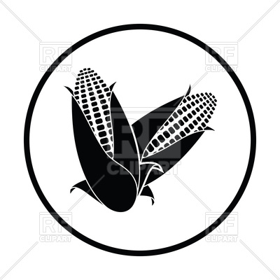400x400 Silhouette Of Corn Icon Vector Image Of Food And Beverages