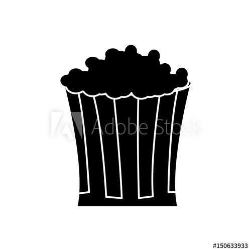500x500 Pop Corn Food Celebration Party Silhouette Vector Illustration