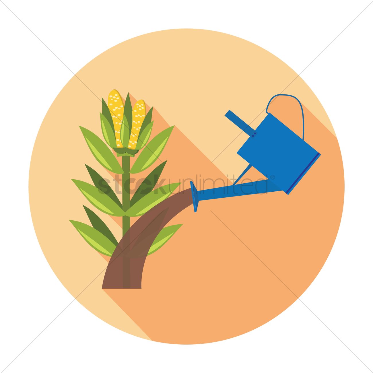1300x1300 Free Watering Corn Stalk Vector Image