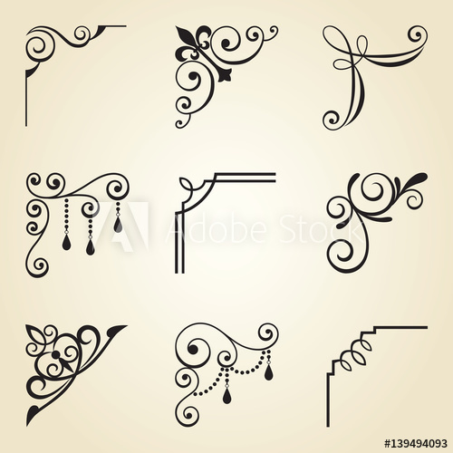 Vector Illustration Of Decorative Corner Frame And Border Set 500x500 Vector Illustration Of Decorative Corner Frame And Border Set