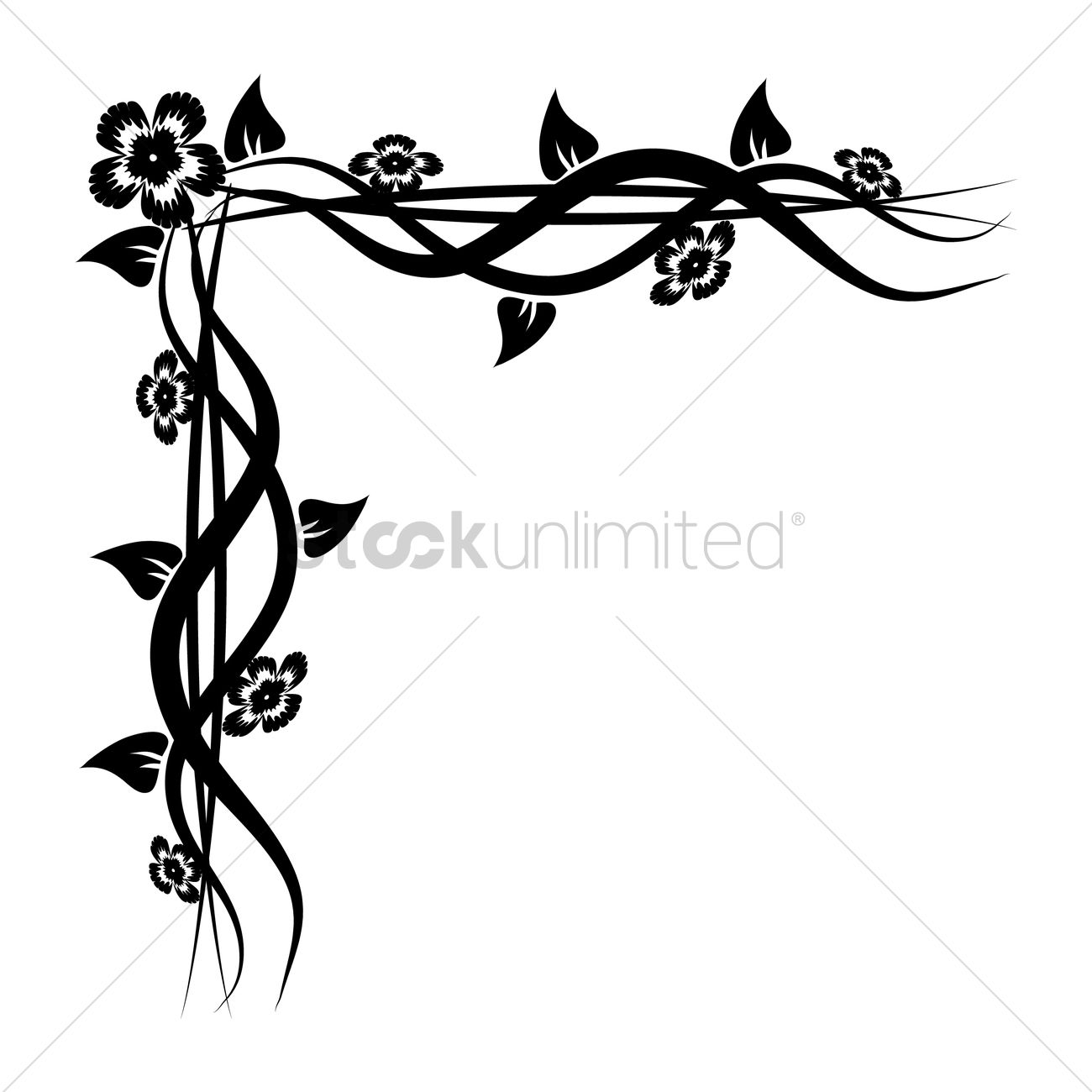Floral Corner Design Vector Image 1300x1300 Floral Corner Design Vector Image