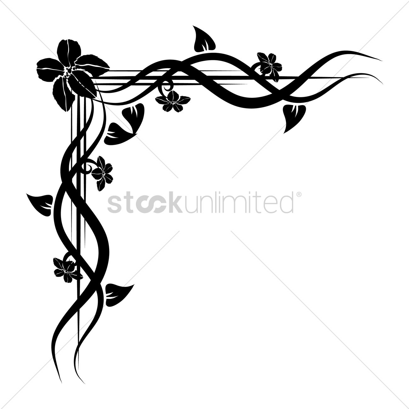 Floral Corner Design Vector Image 1300x1300 Floral Corner Design Vector Image