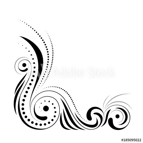 Floral Corner Design Swirl Ornament Isolated On White Background 500x500 Floral Corner Design Swirl Ornament Isolated On White Background