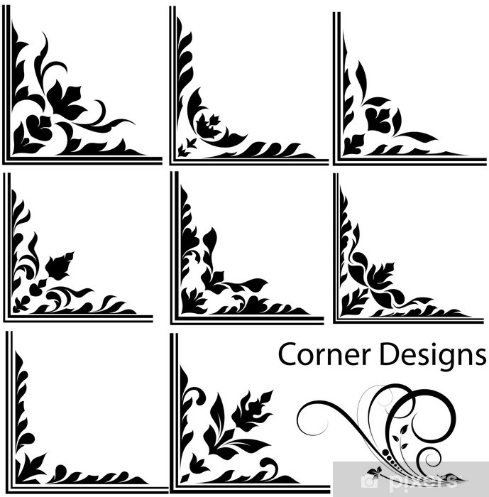 Corner Vector Designs Wall Mural 689x700 Corner Vector Designs Wall Mural