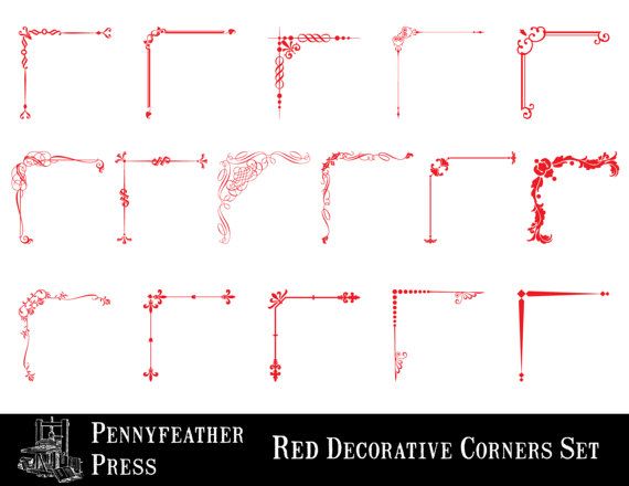 570x440 Red Decorative Corners Clipart Frame Corners Christmas Valentines