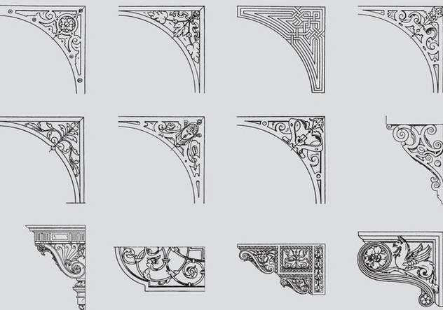 632x443 Scrollwork Corners Free Vector Download Cannypic