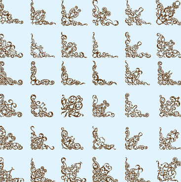 367x368 Brown Border Corner Ornament Free Vector Download
