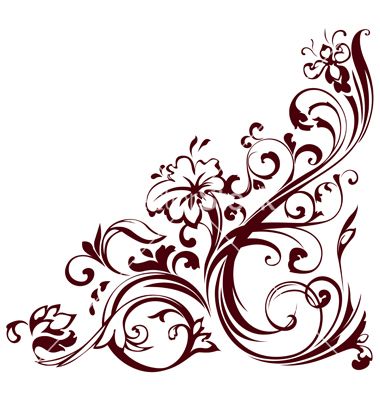 Floral Corner Vector 380x400 Floral Corner Vector