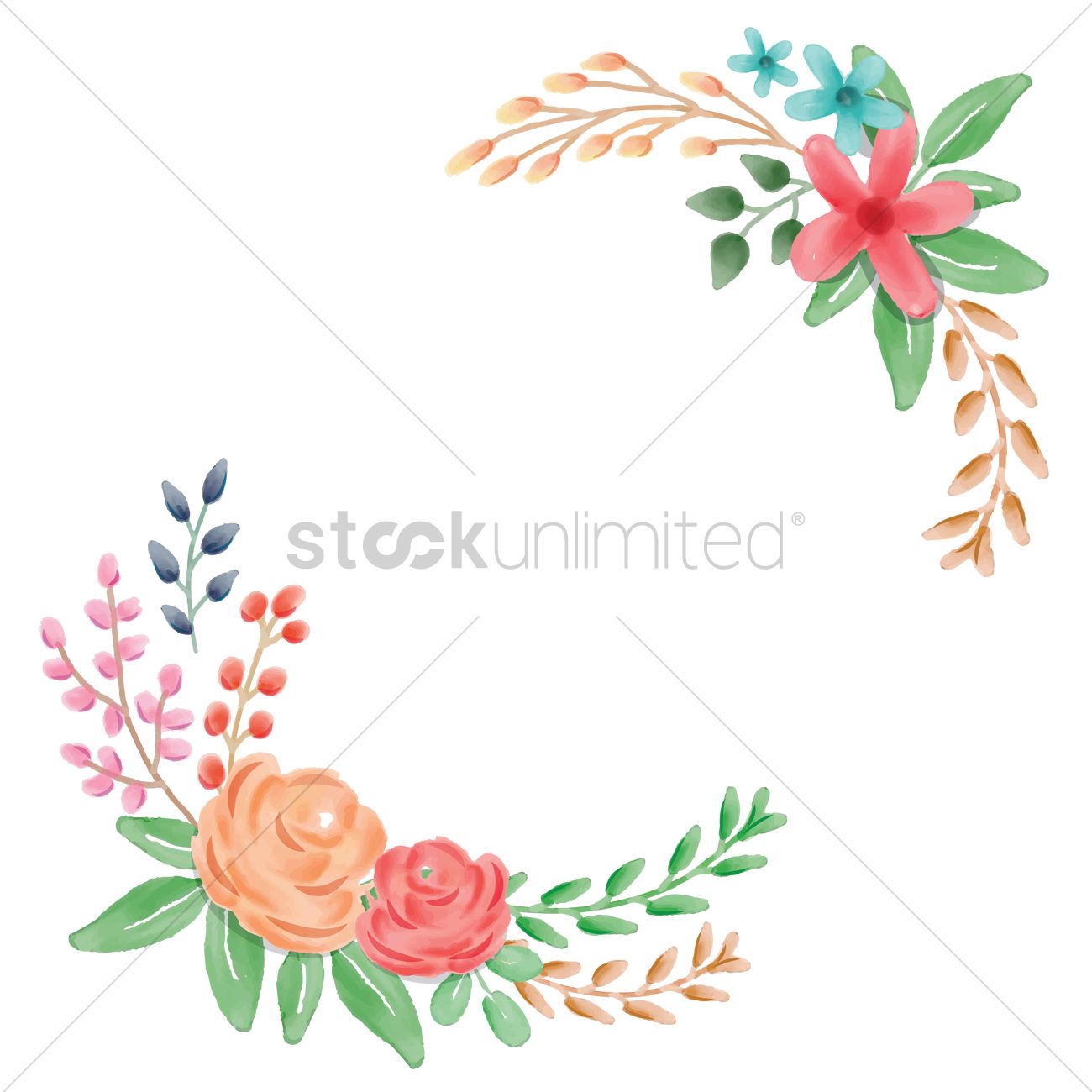 Floral Frame Corner Vector Image 1300x1300 Floral Frame Corner Vector Image