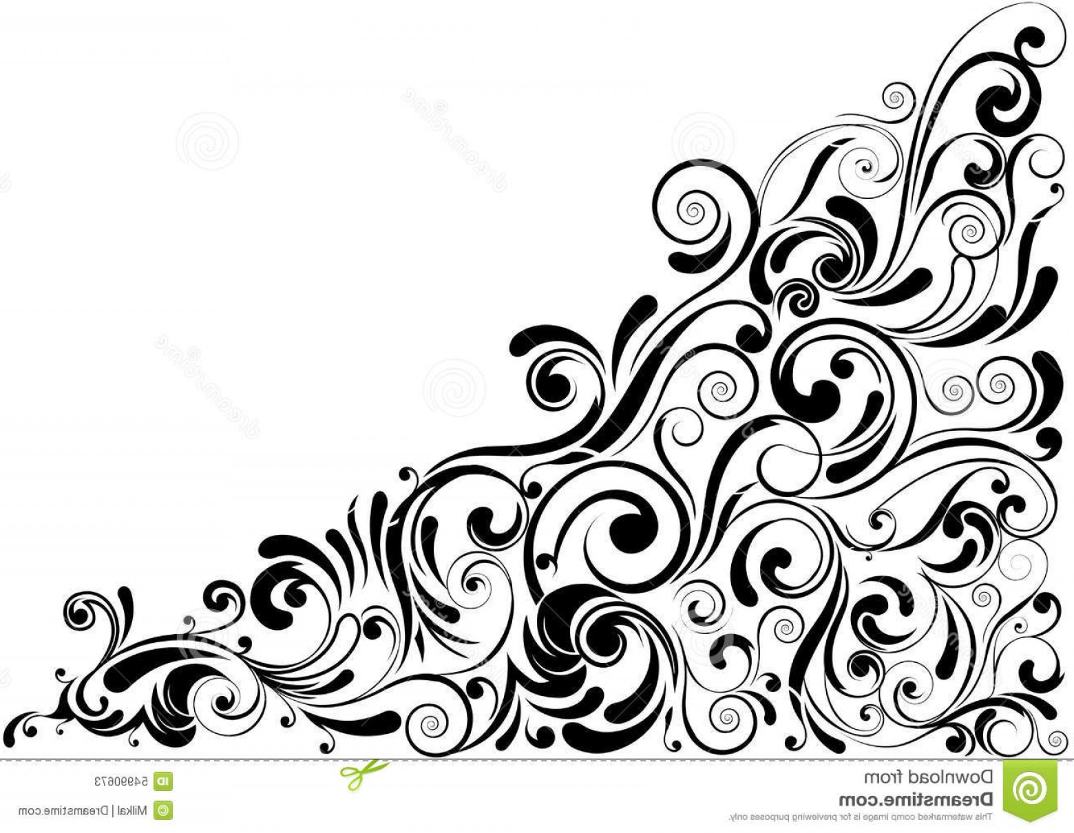 Stock Illustration Swirl Floral Black Corner Detailed Angle Design 1560x1210 Stock Illustration Swirl Floral Black Corner Detailed Angle Design
