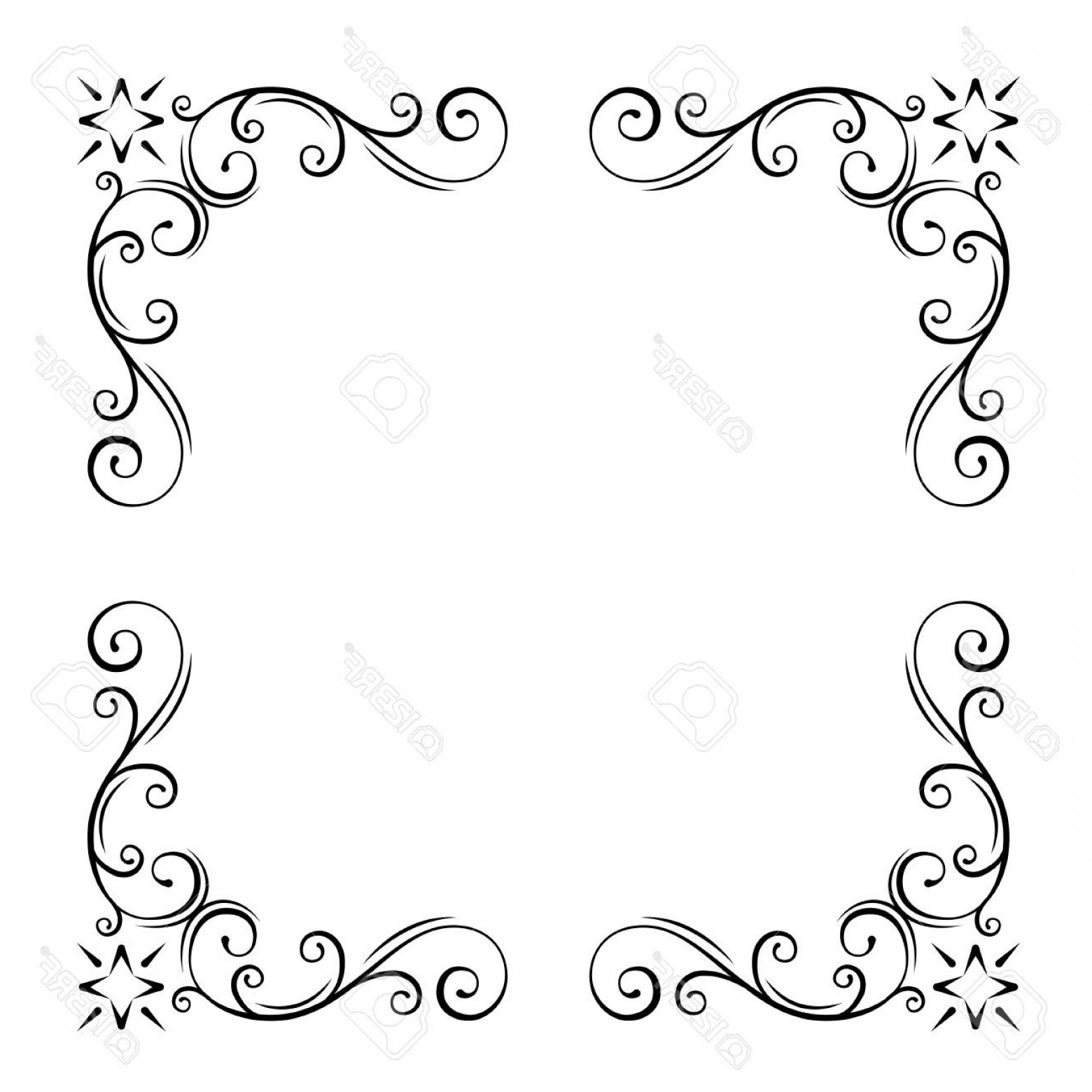 1560x1560 Photostock Vector Decorative Filigree Corners Ornate Borders Swirl