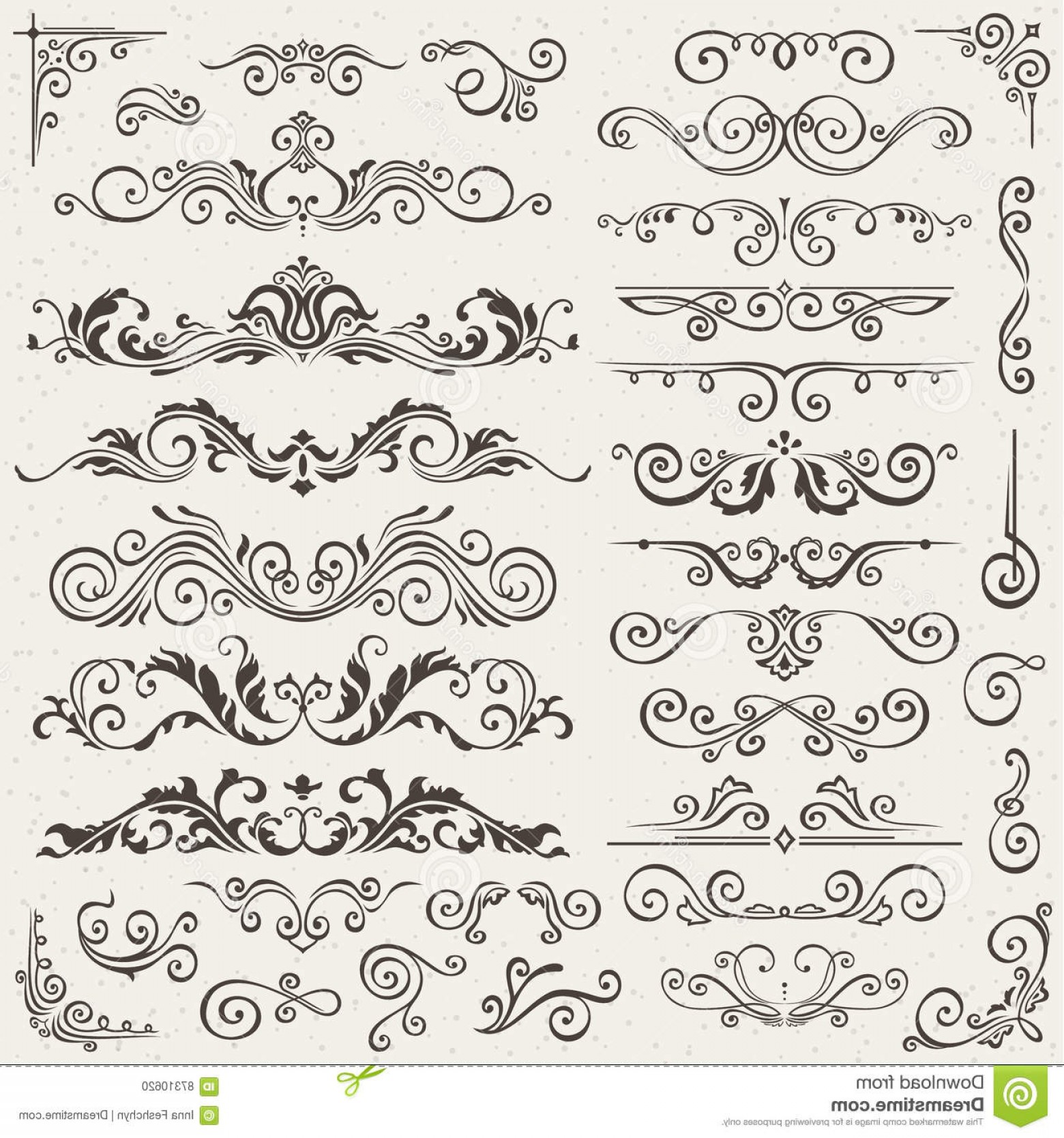 1560x1668 Stock Illustration Flourish Border Corner Frame Elements