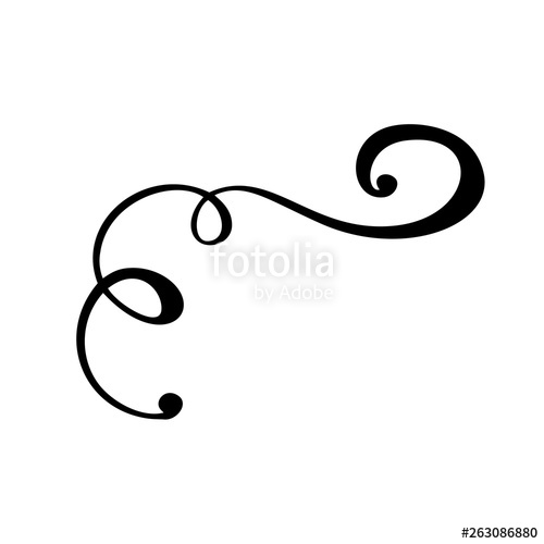 500x500 Vintage Calligraphy Scandinavian Flourish Vector Corner Design