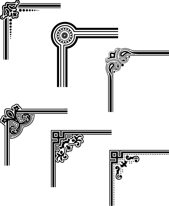 558x683 Corner Ornaments Black Vector Free Vectors Ui Download