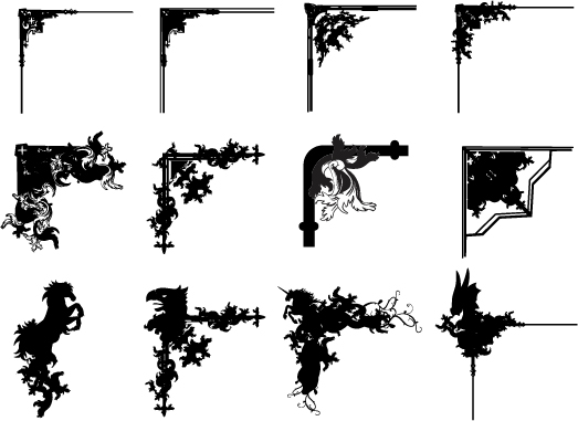 523x381 Creative Corner Ornaments Vector Free Download