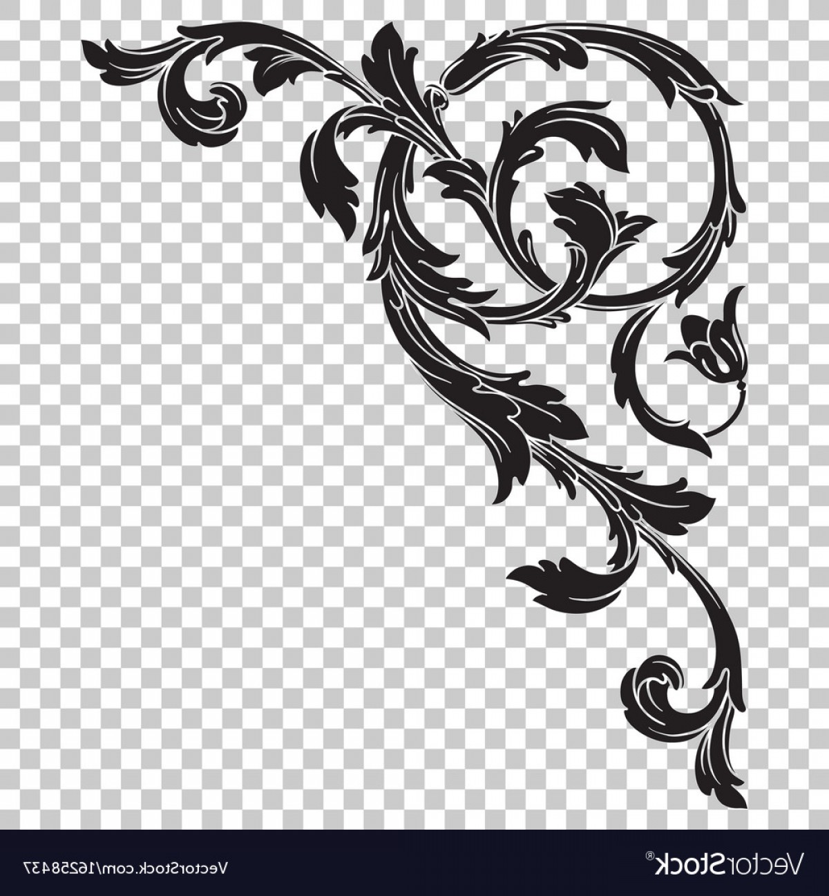 1200x1296 Isolate Corner Ornament In Baroque Style Vector Soidergi