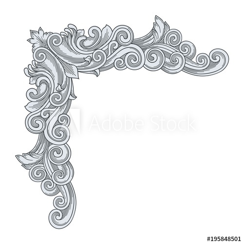 500x500 Vintage Corner Ornament Vector