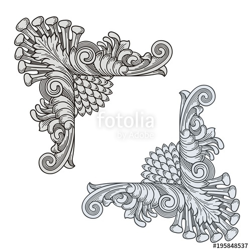 500x500 Vintage Corner Ornament Vector