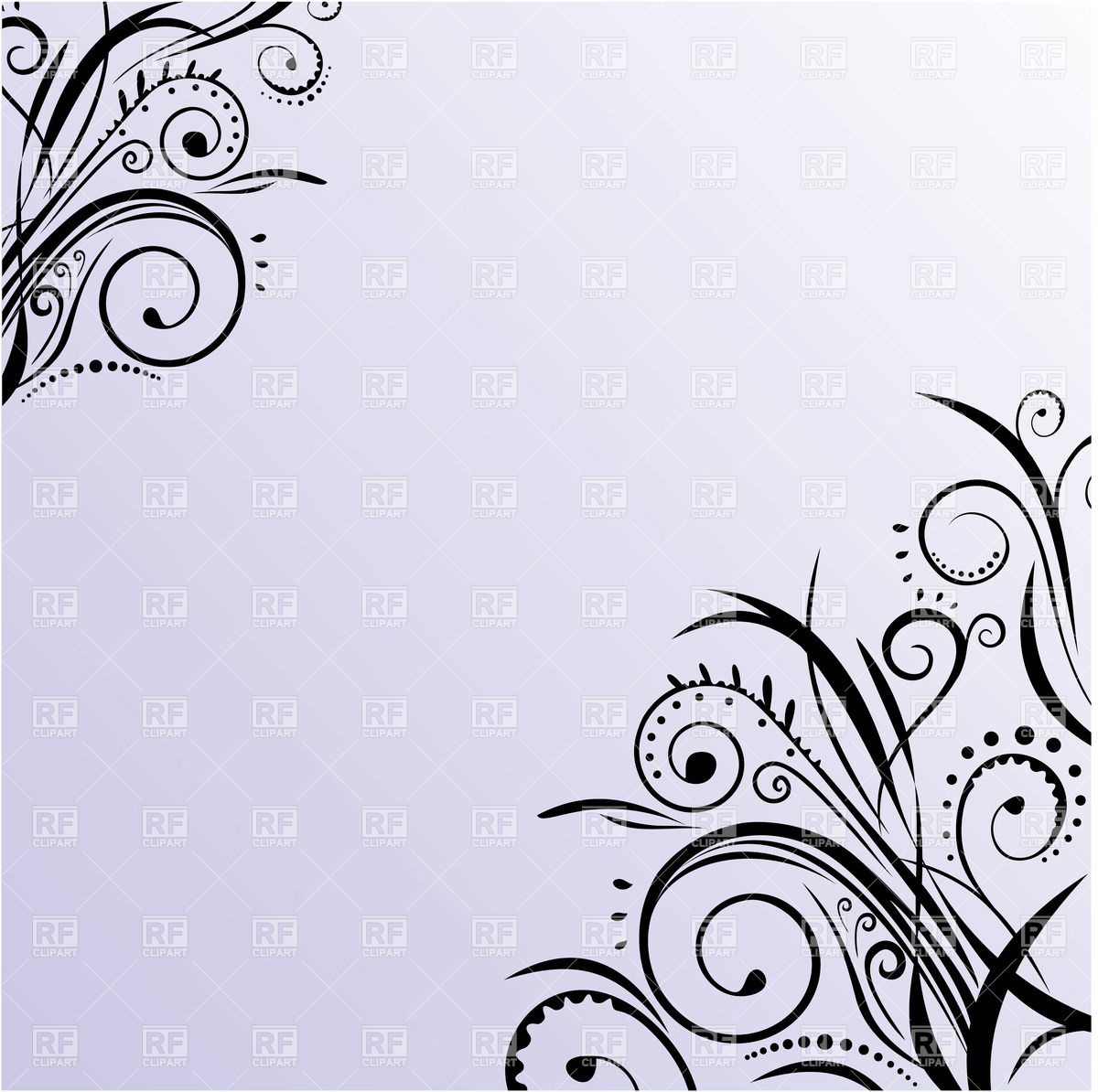 1200x1194 Blue Card With Simple Curly Ornament In Corners Vector Image