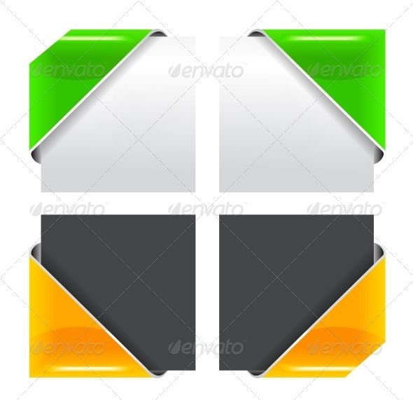 590x571 The Vector Colored Corner Ribbon Set On White Background V