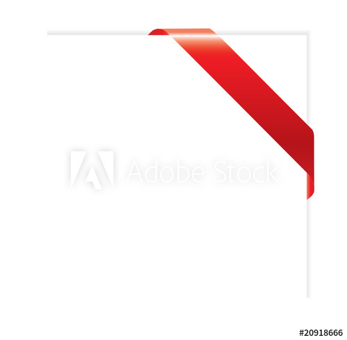 500x490 Empty Red Corner Ribbon Vector Illustration For Your Design