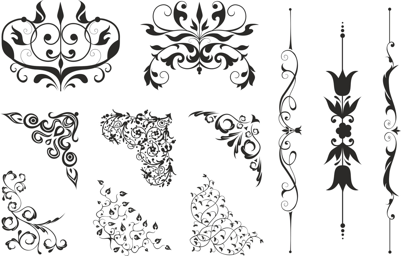 1280x820 Floral Corners Swirl Free Vector Download In Cdr