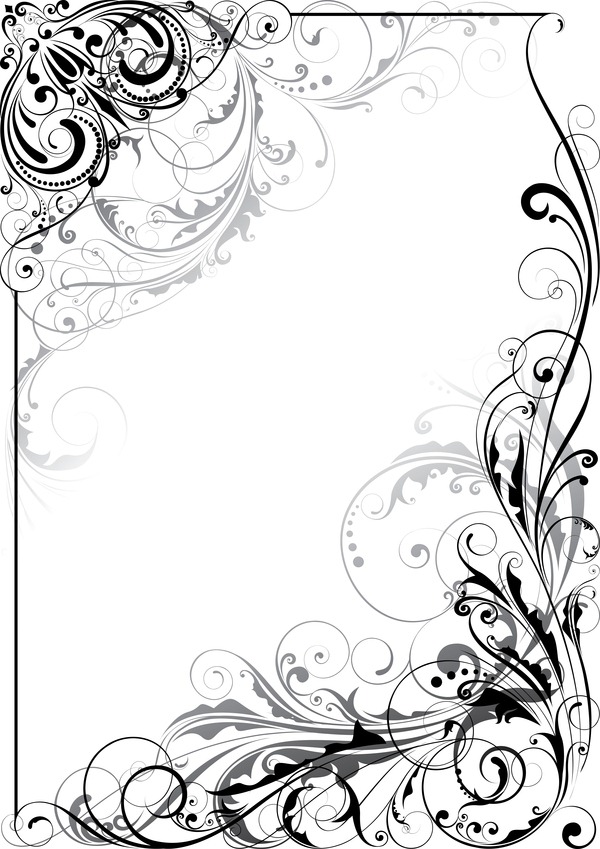 600x849 Ornament Floral Design Corner Swirl Vector Download My Free