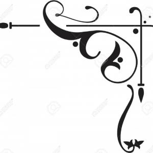 300x300 Floral Corner Design Ornament Black Flowers On Vector Handandbeak