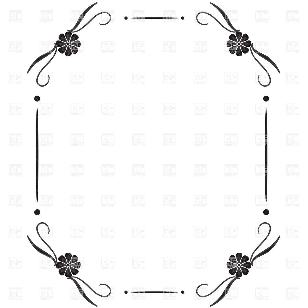 1200x1200 Simple Square Vintage Frame With Vignettes In Corner Vector Image