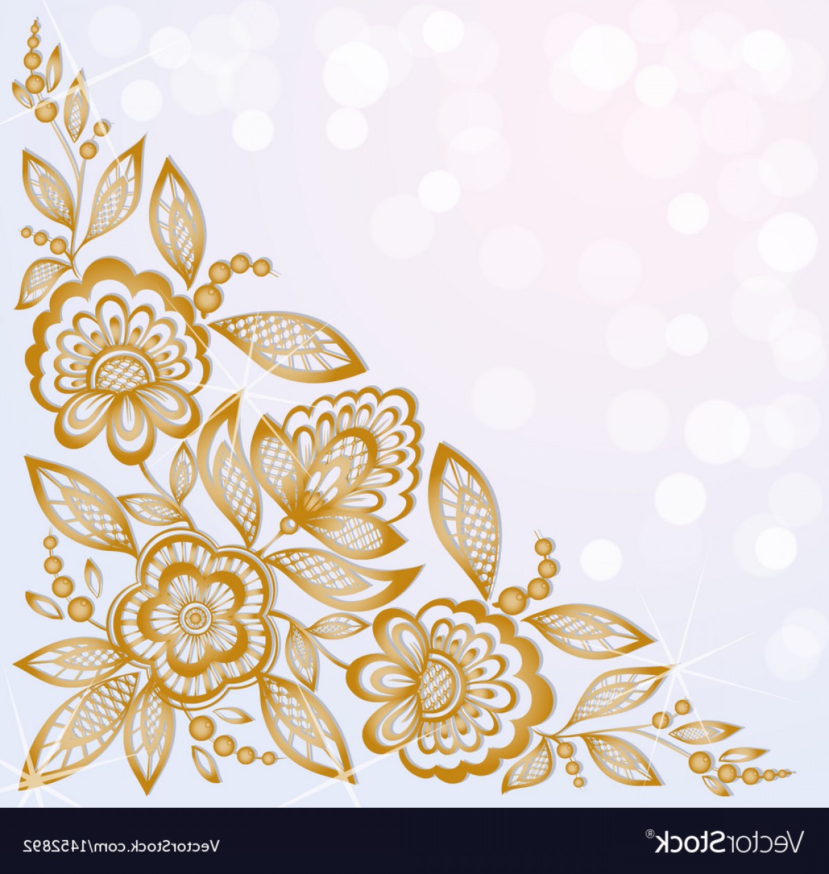 1200x1266 Beautiful Carved Corner Gold Flowers Vector Handandbeak