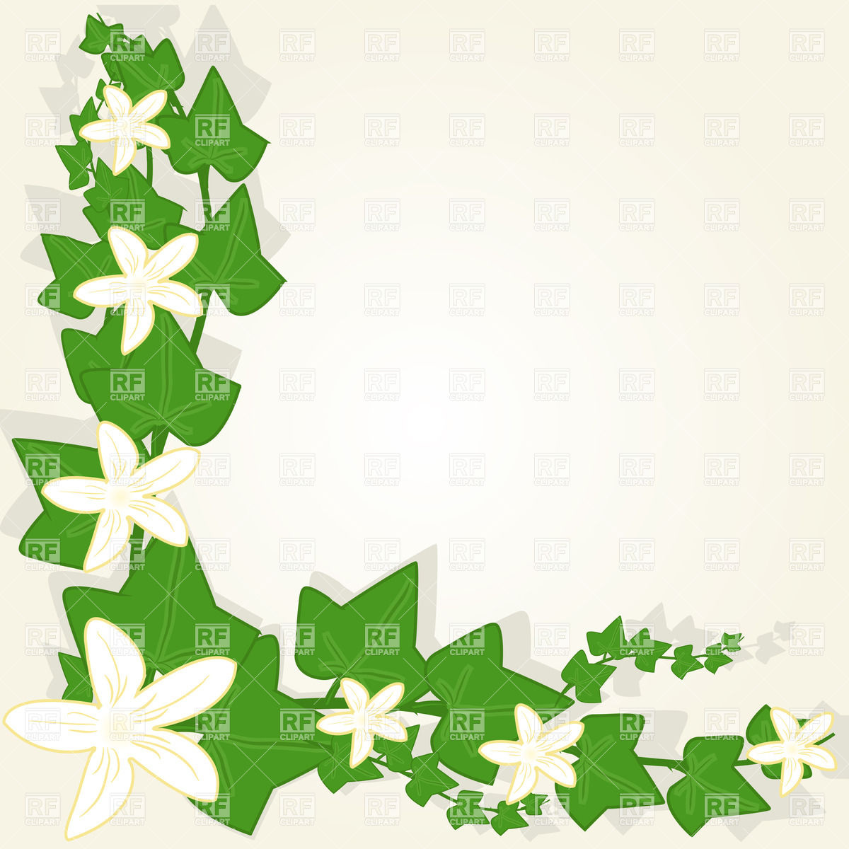 1200x1200 Card With Leaves And Flowers In Corner Vector Image Of Plants