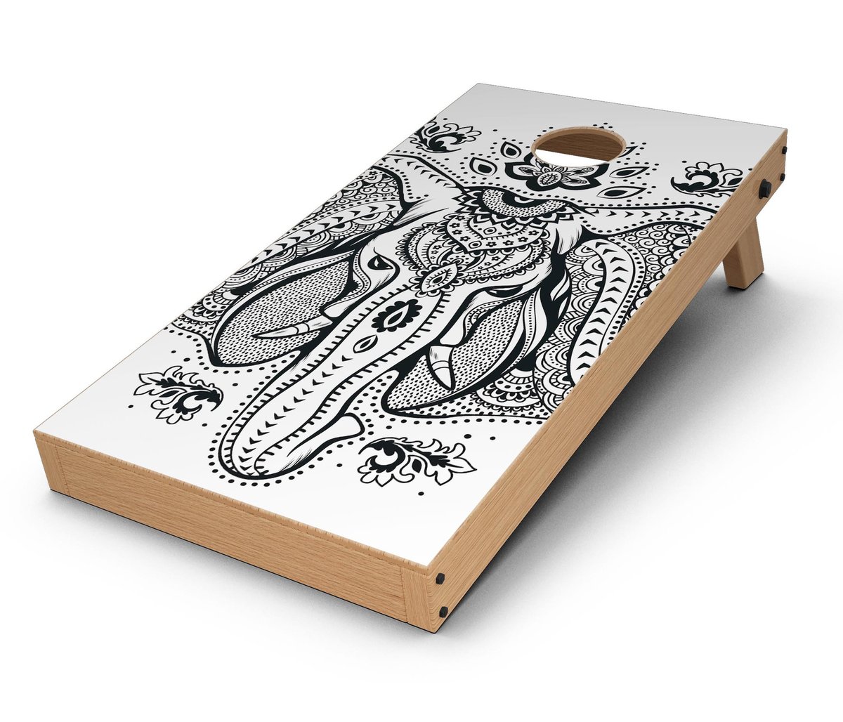 1200x1028 Vector Sacred Elephant Cornhole Board Skin Decal Kit