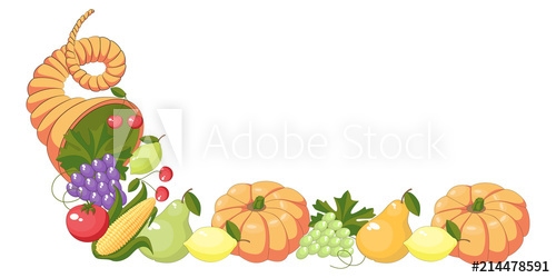500x250 A Pattern Of Fruit And Vegetables A Stream Of Cornucopia Vector