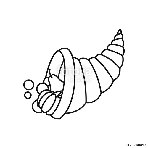500x500 Cornucopia Icon In Outline Style Isolated On White Background