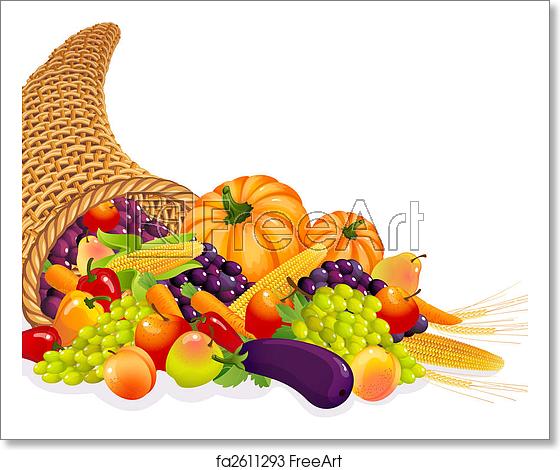 560x470 Free Art Print Of Cornucopia Vector Illustration