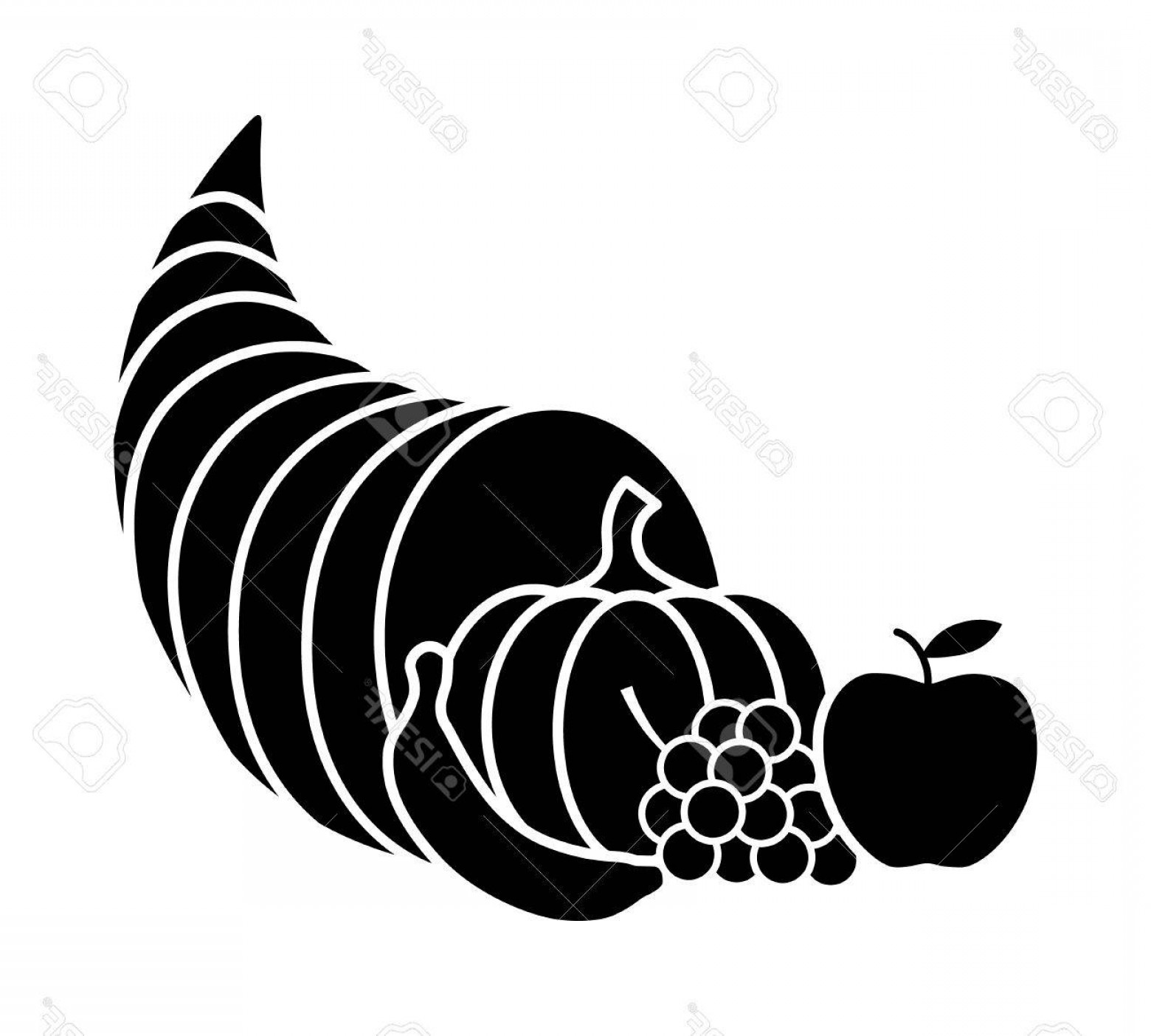 1560x1404 Photostock Vector Cornucopia Horn Of Plenty Or Thanksgiving Basket